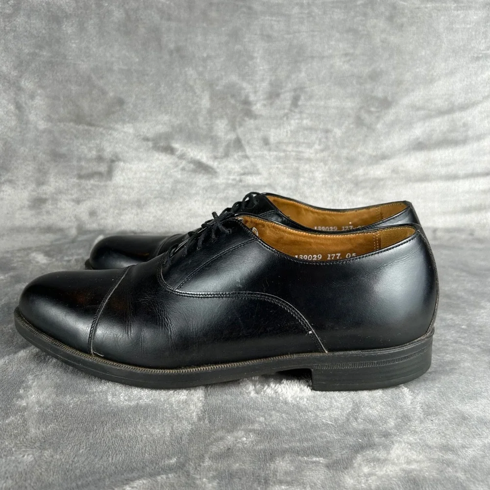 Florsheim‎ Comfortech Mens 10 D Black Leather Cap Toe Oxford Dress Shoes 20398